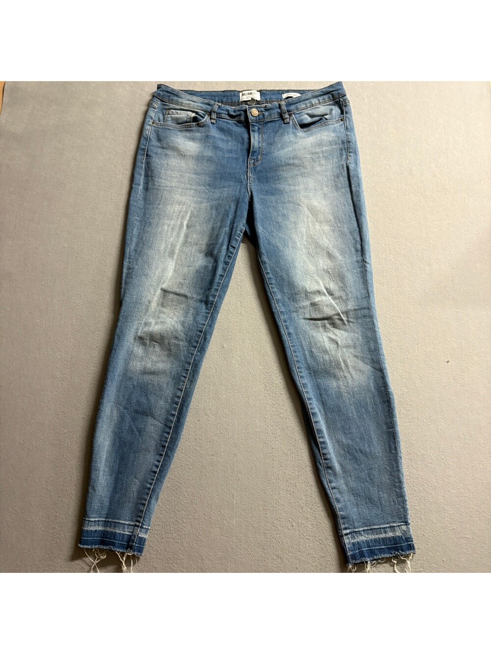 William Rast Perfect Skinny Jeans Womens 32 Blue Denim Raw Hem Stretch